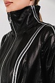 Куртка из натуральной кожи чёрного цвета с белыми элементами | Capitol