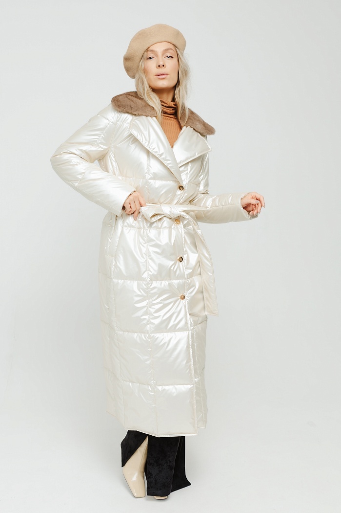 Пальто женское (100% ПОЛИЭСТЕР , отделка мех норки | Capitol