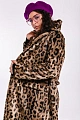 Пальто женское из искусственного меха с леопардовым принтом | Capitol