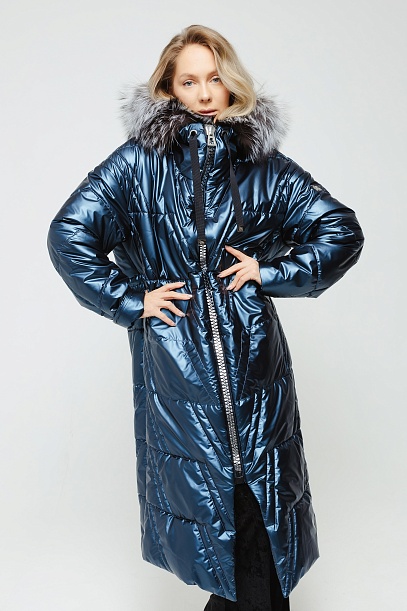 Пальто женское (ПОЛИЭСТЕР ,покладка 100% полиэстер , отделка мех чернобурки | Capitol
