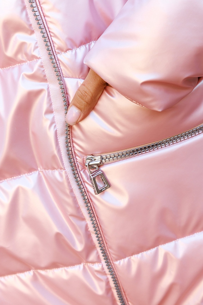 Полупальто женское с капюшоном в розовом цвете | Capitol