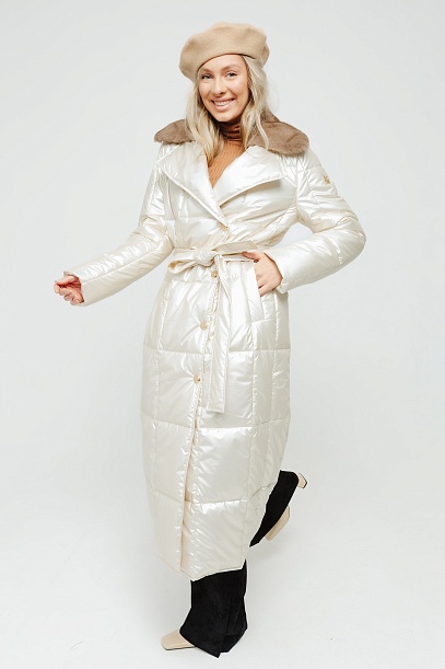 Пальто женское (100% ПОЛИЭСТЕР , отделка мех норки | Capitol